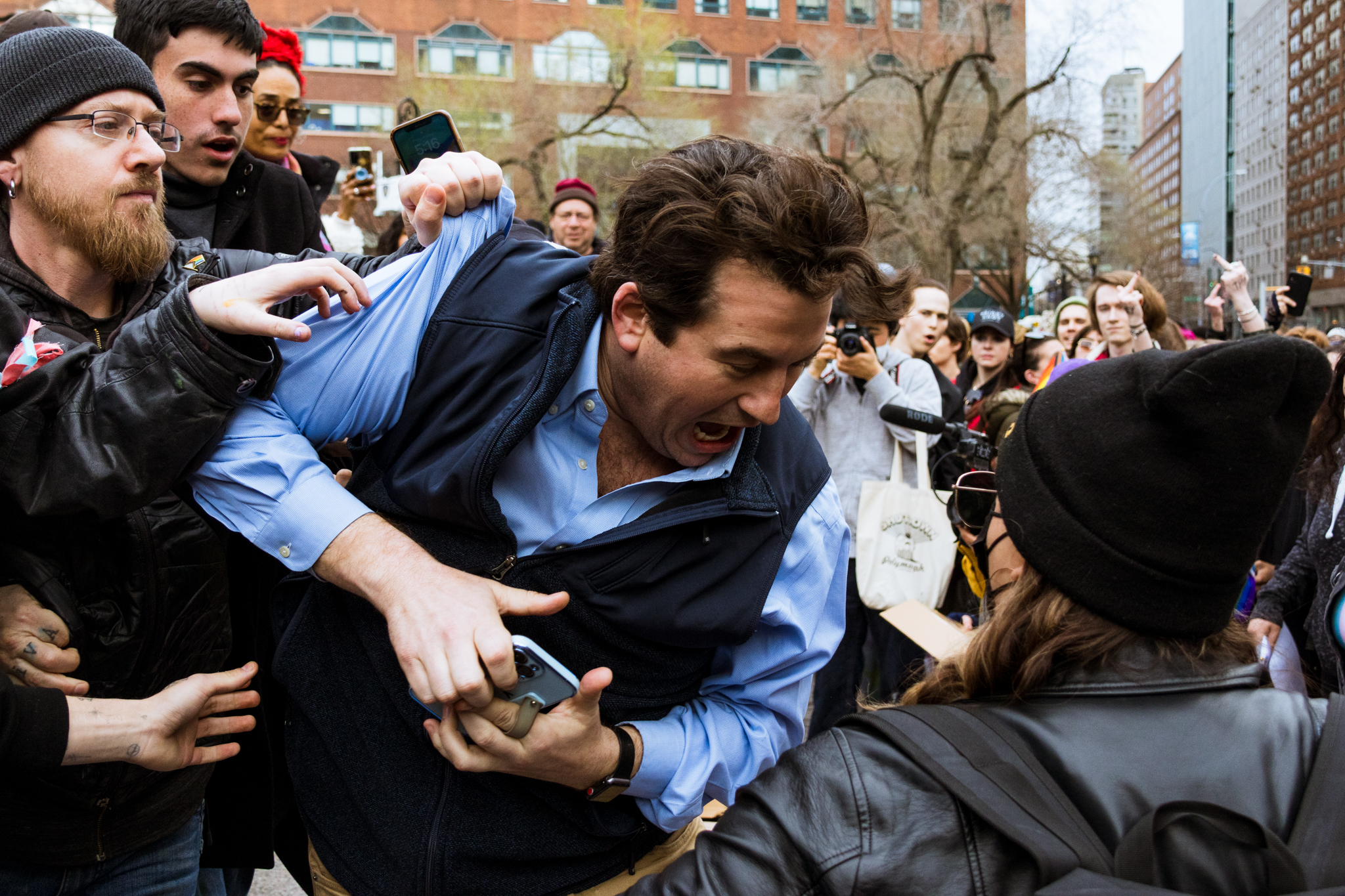 Right-wing comedian ejected from trans rights protest